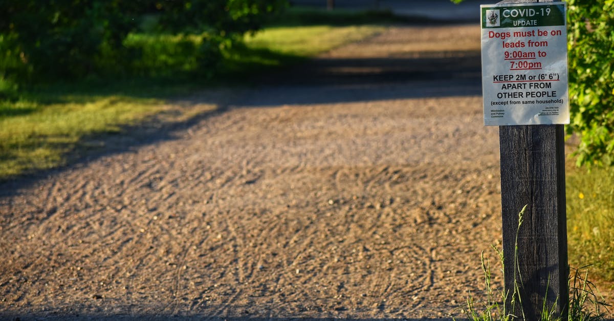 Restrict access to certain actions in certain areas? - Warning for dogs owners during coronavirus pandemic in park