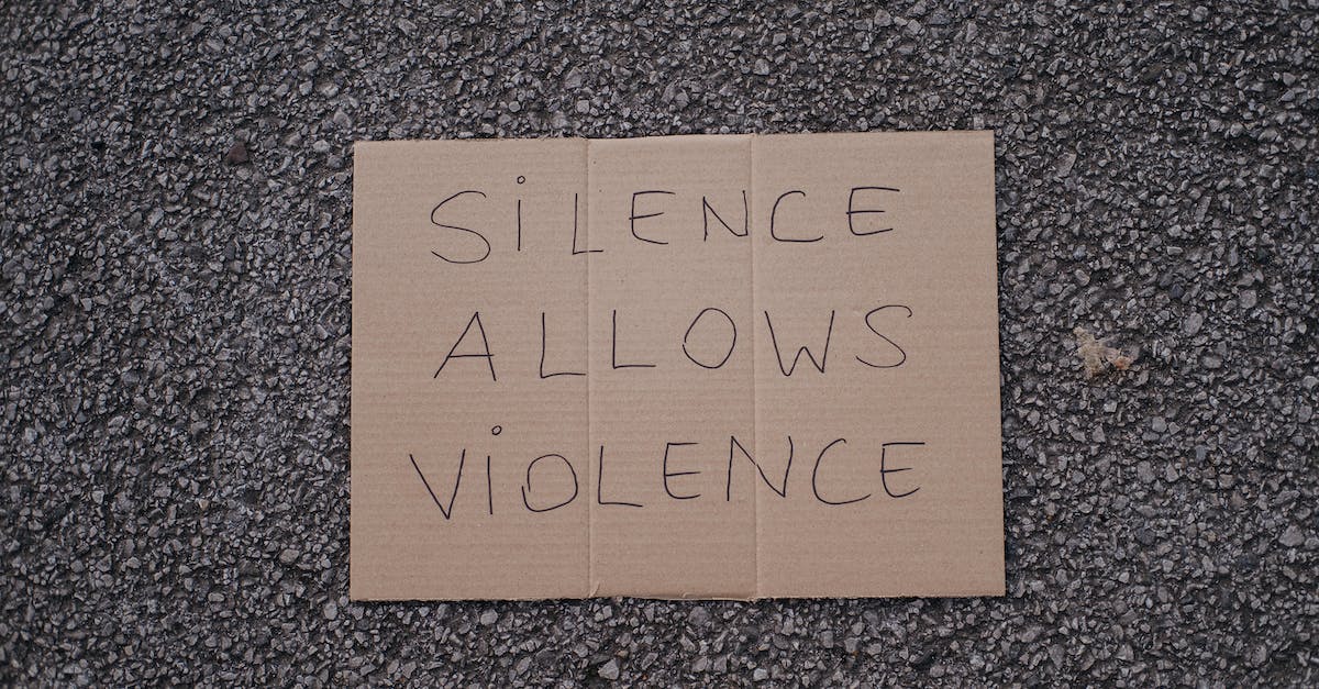 Restrict certain mods to certain worlds - Top view of slogan silence allows violence on carton placed on rough asphalt road on street