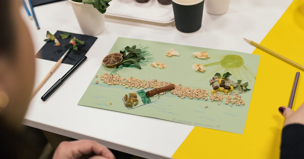 Seeds to paper with lore [duplicate] - Person Creating a Painting with Food Items 