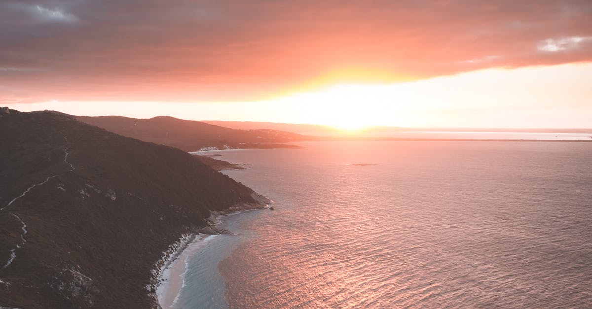 Setting Xbox One language to English, while setting region to a non-English country - Drone view of calm ocean washing coast with mountain covered with grass against sun shining on horizon of cloudy sky at sunset time Setting Xbox One language to English, while setting region to a non-English country - Drone view of calm ocean washing coast with mountain covered with grass against sun shining on horizon of cloudy sky at sunset time