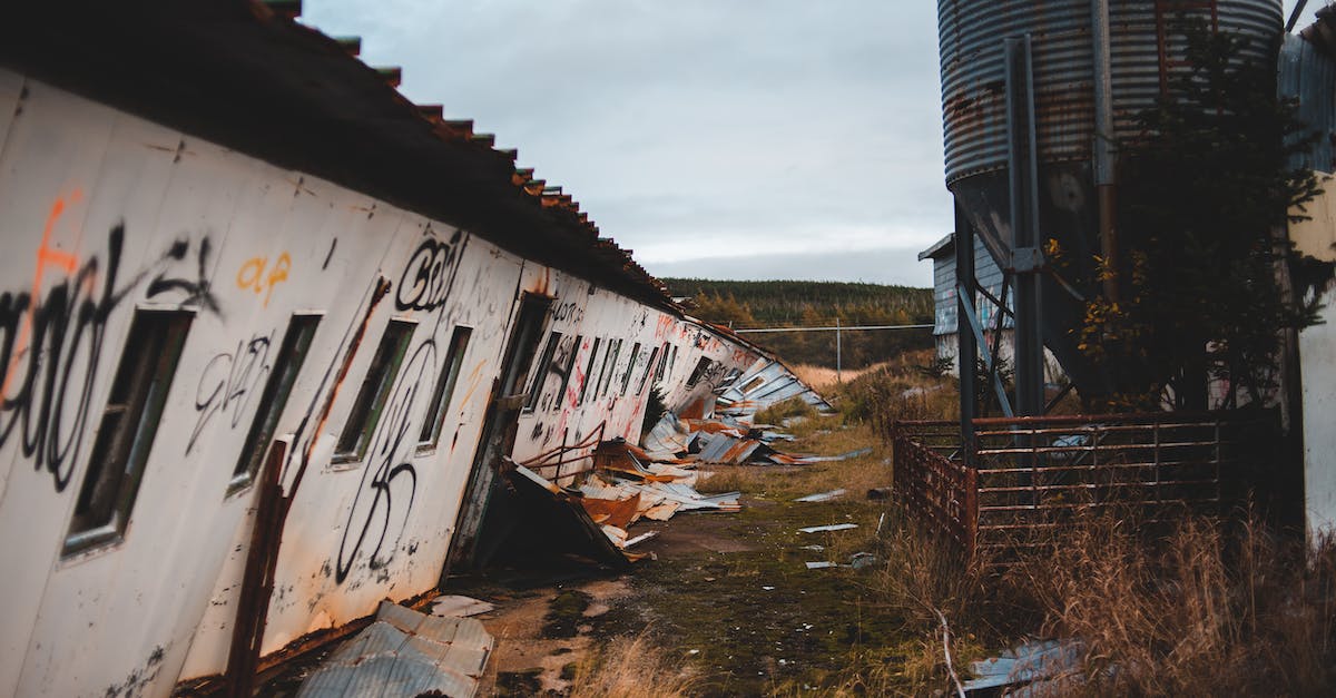 Should you let the minions destroy the towers? - Abandoned buildings with inclined wall in countryside