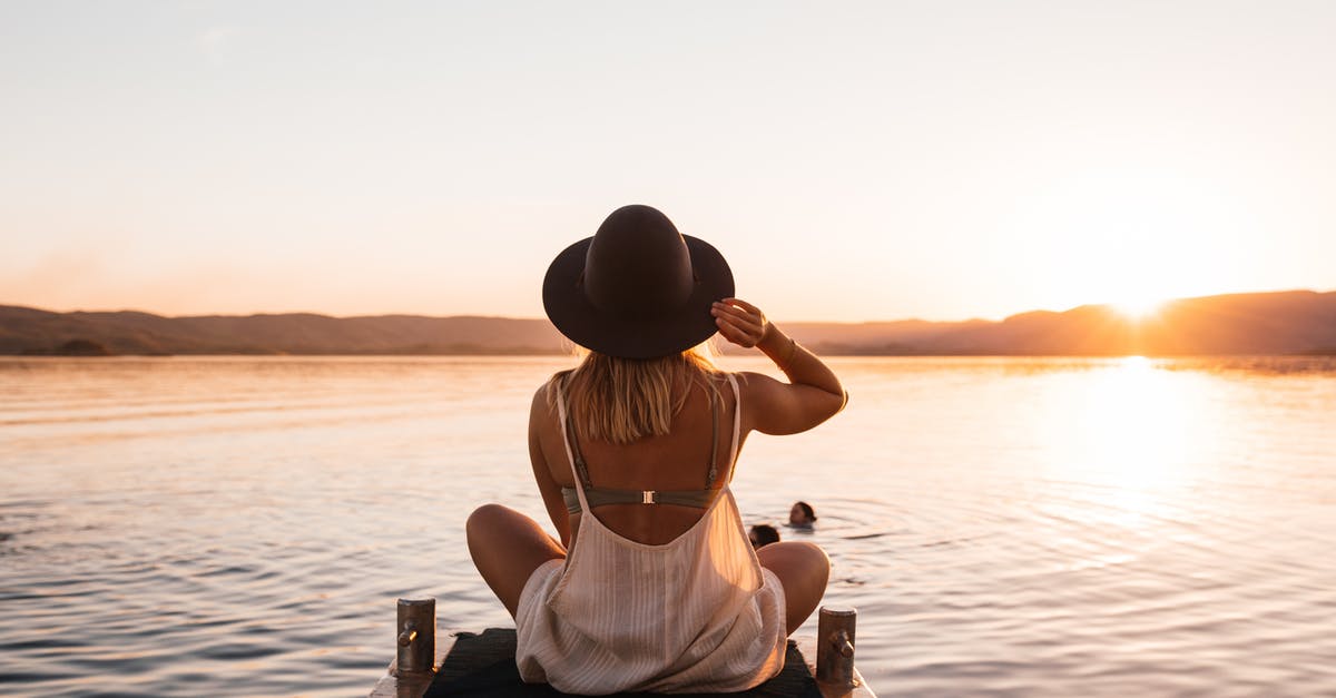 Silent Hill 1 audio issues on emulator - Back view of unrecognizable female in hat enjoying sunset on coast of lake