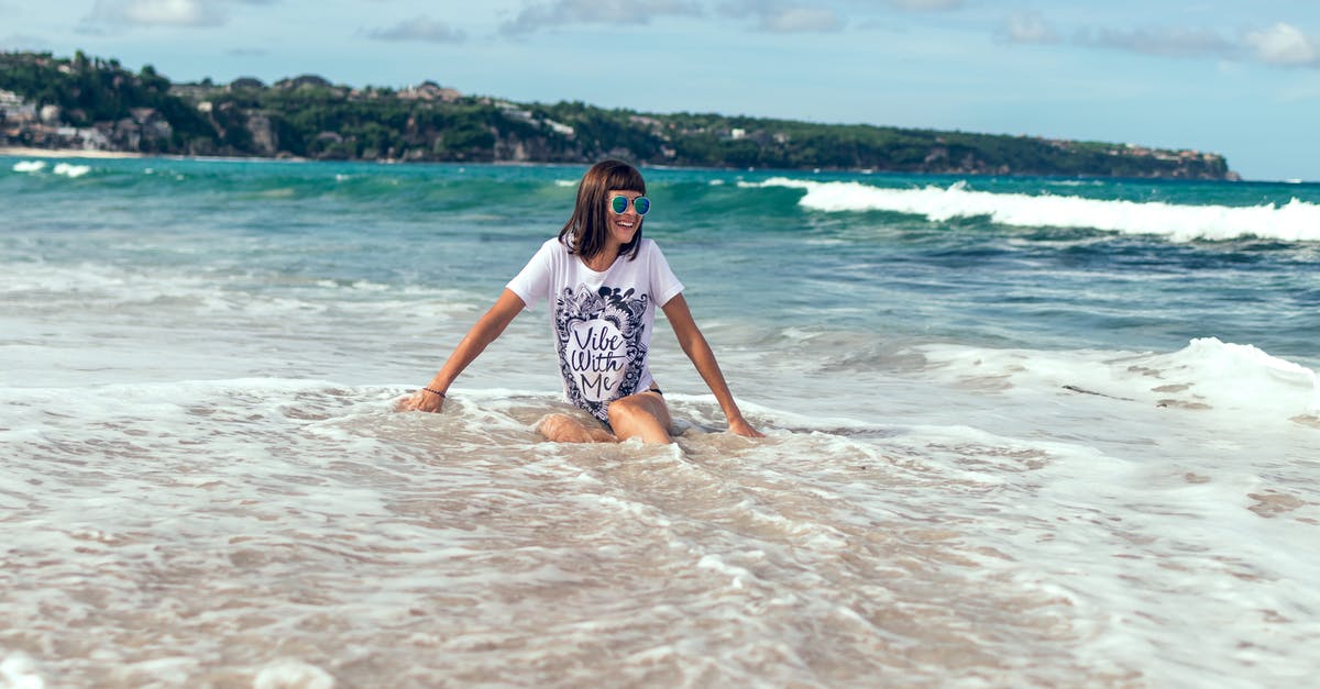 Skin doesn't change after I edit and upload it - Female Sitting on Beach Shore Wearing White Shirt