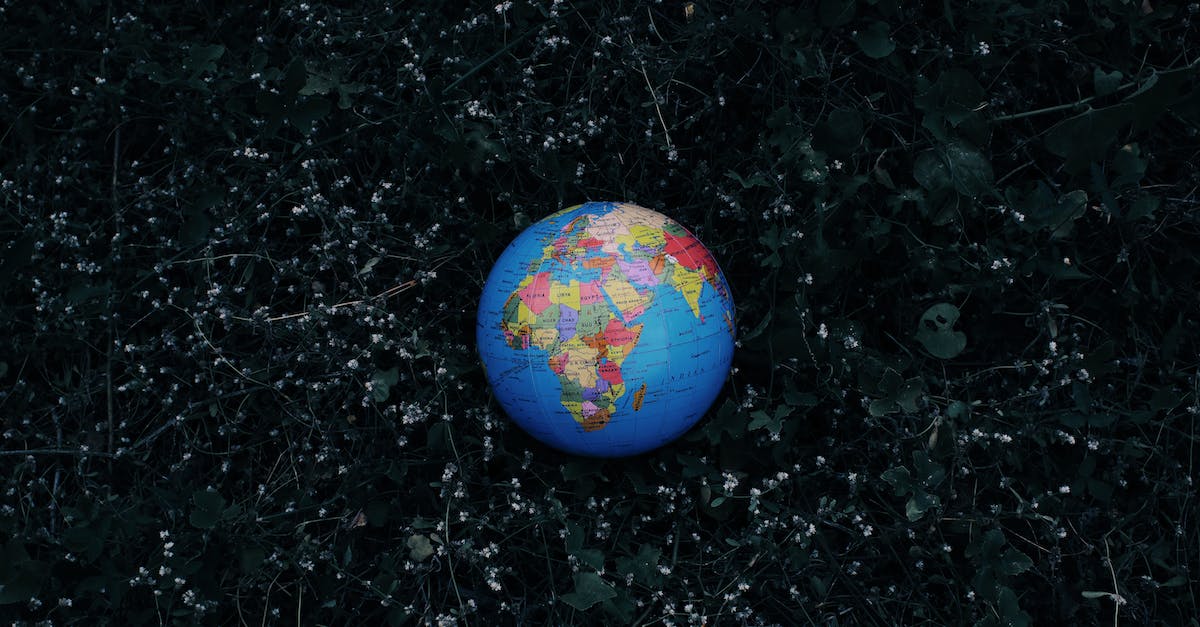 Specific world joining problem - Earth globe placed on dark grass Specific world joining problem - Earth globe placed on dark grass