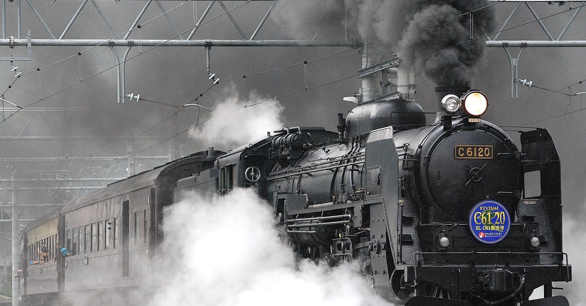 Steam stays in system language - Black Train on Rail and Showing Smoke