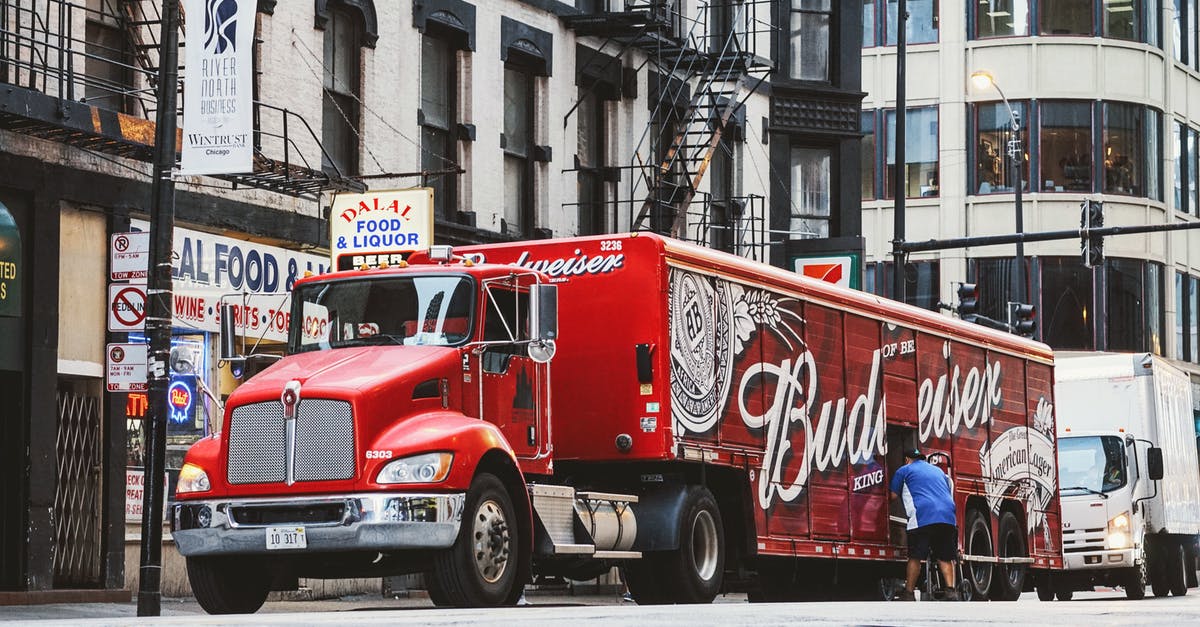 supply trucks not going all the way to the delivery area - Red Budweiser Trailer Truck