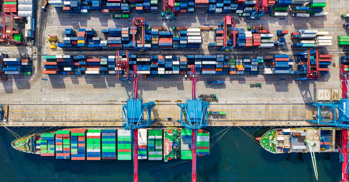 supply trucks not going all the way to the delivery area - Birds-eye View Photo of Freight Containers