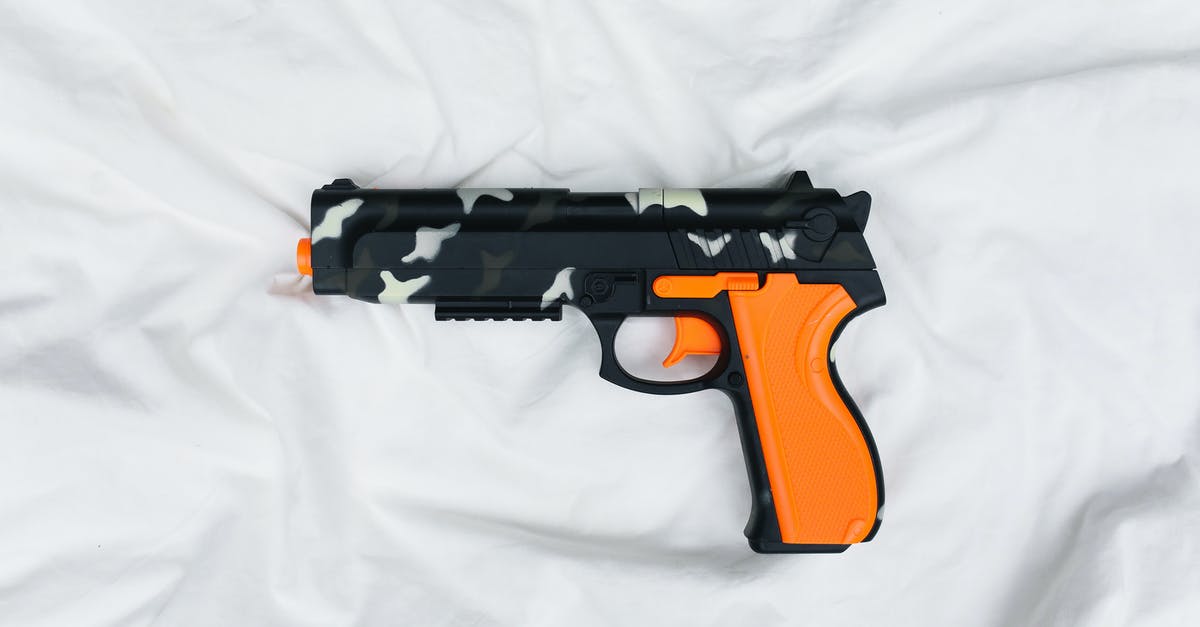 Tagging a class with no Awakening weapon on release - Black and Orange Semi Automatic Pistol on White Textile