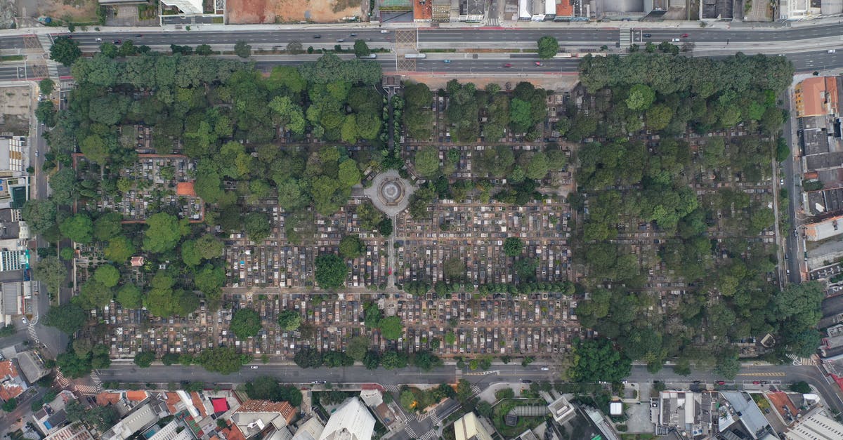 Testing for players within a specified rectangular area - Aerial top view of spacious lush city district surrounded by modern skyscrapers in urban metropolis downtown
