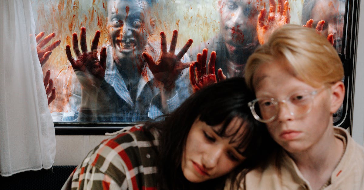 There's a zombie in my closet! - Two People inside a Car with Zombies on the Window There's a zombie in my closet! - Two People inside a Car with Zombies on the Window
