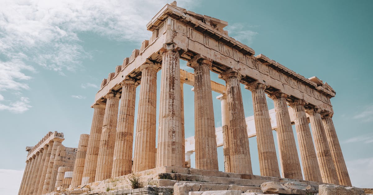 Trying to attract certain dwellers - From below of Parthenon monument of ancient architecture and ancient Greek temple located on Athenian Acropolis