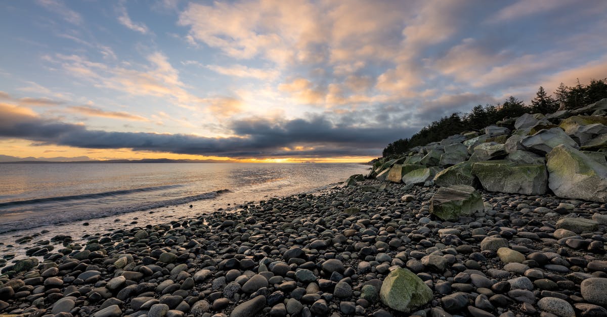Turning stone to cobblestone - Photo of Rocky Shore During Sunset
