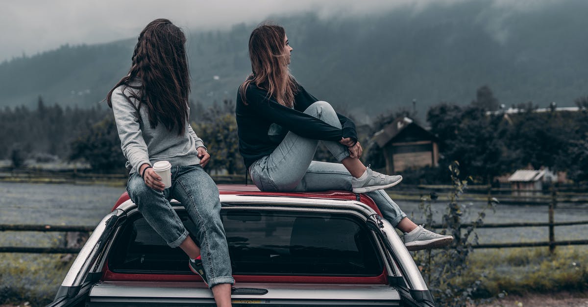 Two seperate online characters in Grand Theft Auto 5 - Two Women Sitting on Vehicle Roofs Two seperate online characters in Grand Theft Auto 5 - Two Women Sitting on Vehicle Roofs