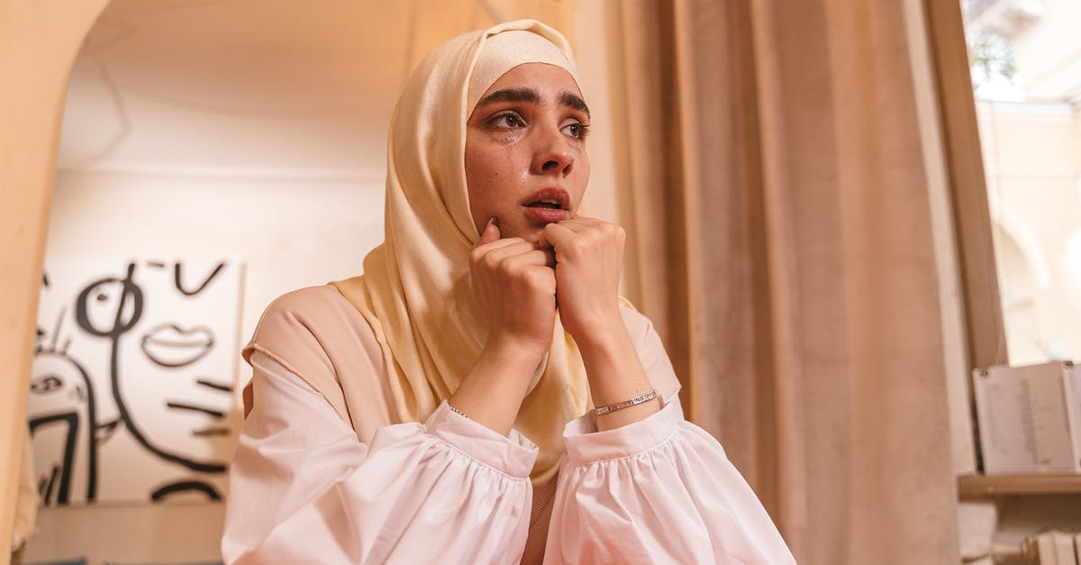 Unhappy dweller due to unseen corpse - Woman Wearing Hijab Crying