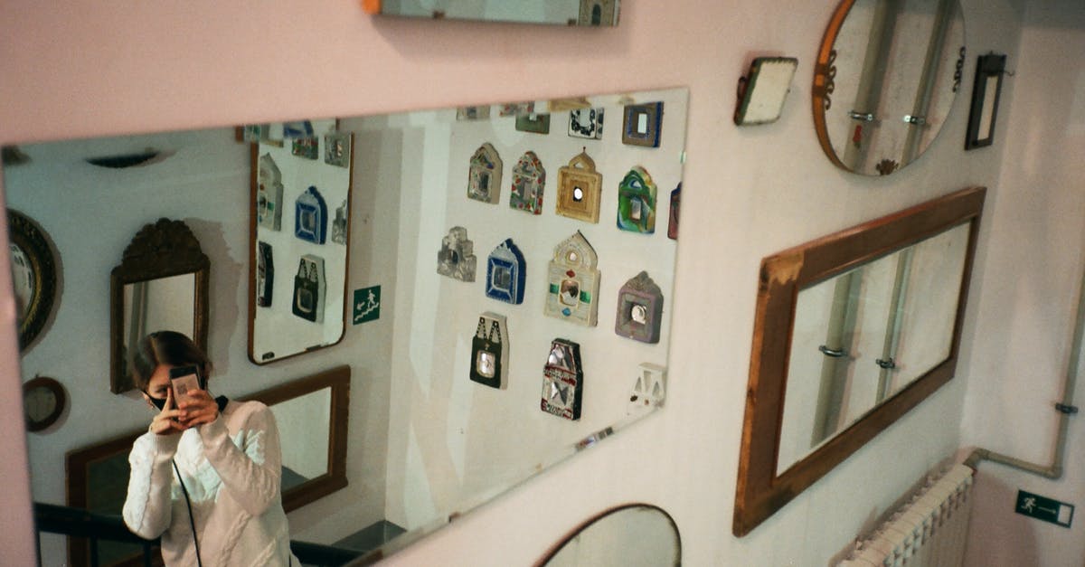Using testfor to give a potion effect - Woman taking selfie in mirror among vintage decorations