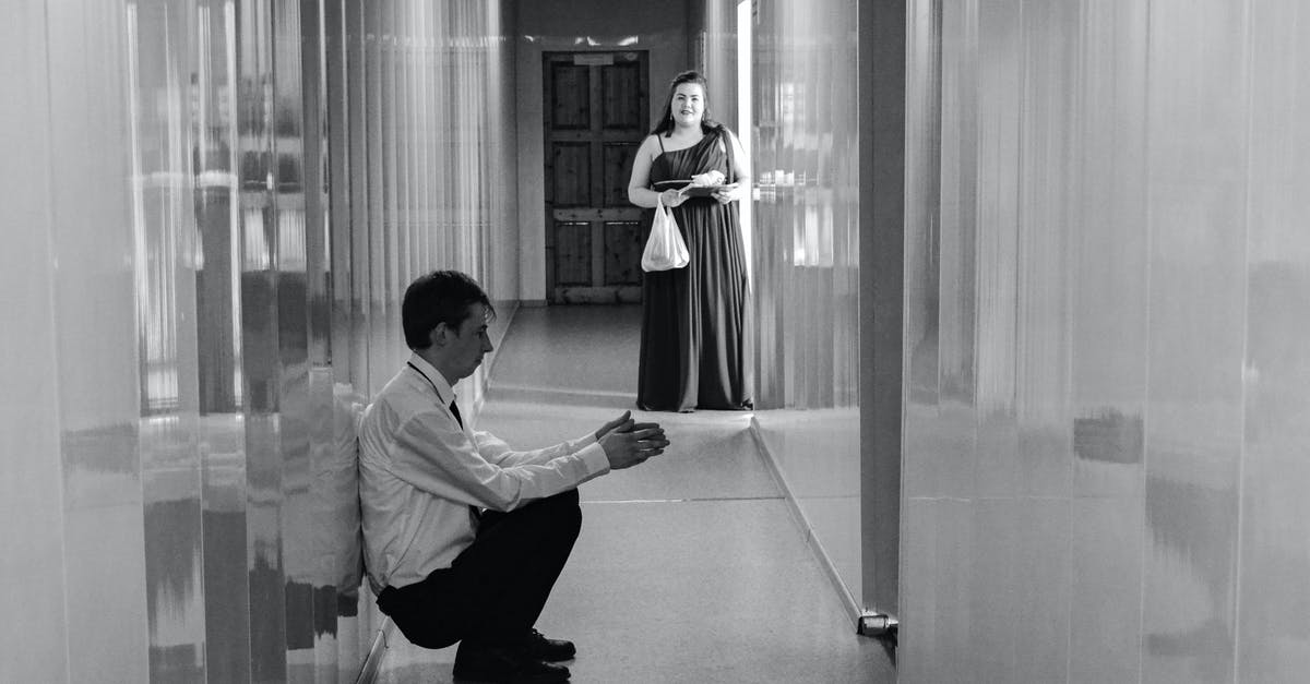 Wall breaker vs Giant against walls - Two Adolescent People in Formal Outfit in School Corridor