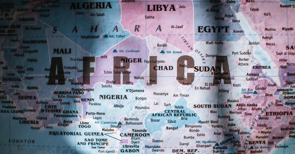 What's the best place to level up before the World of Ruin? - Closeup of map of Africa with countries borders and water on sunny day