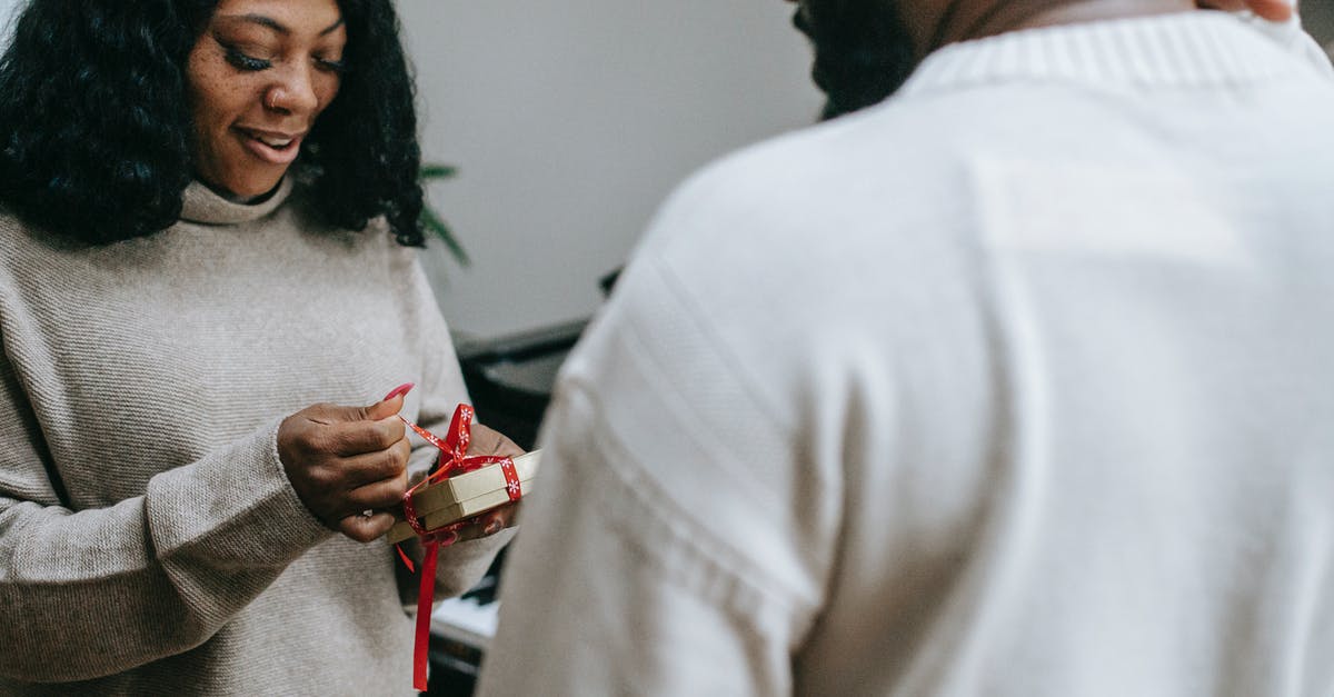 What's the point of Item Exchange event? - Black couple in sweaters congratulating each other on Christmas What's the point of Item Exchange event? - Black couple in sweaters congratulating each other on Christmas