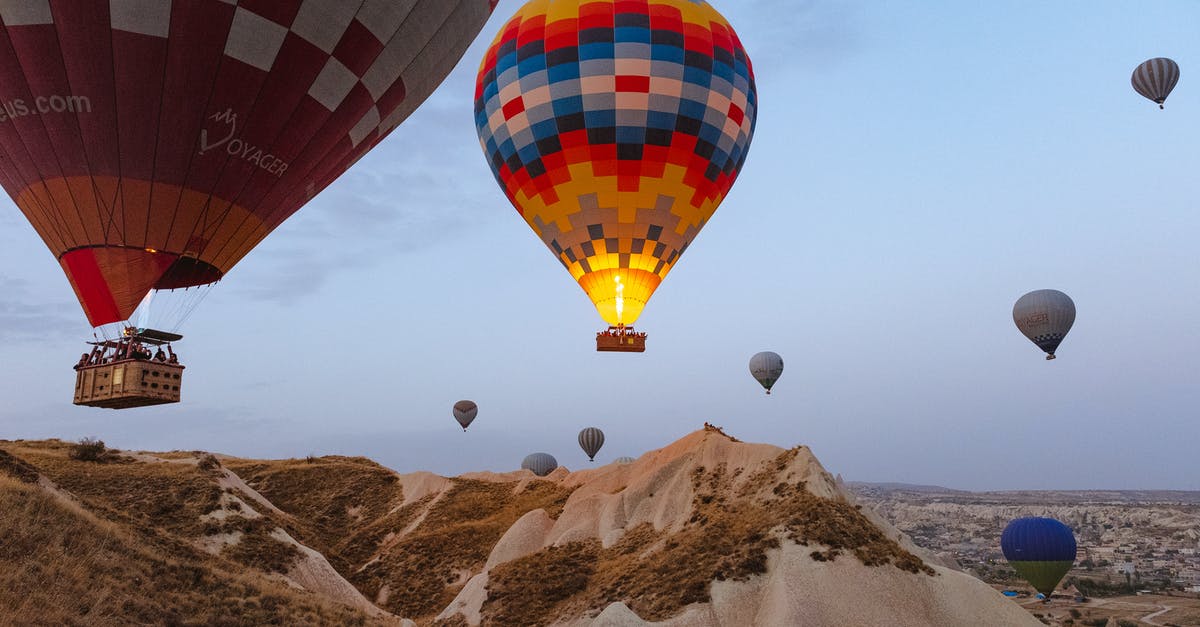 What are the Clouds floating in the foreground? - Multi-colored Hot Air Balloons