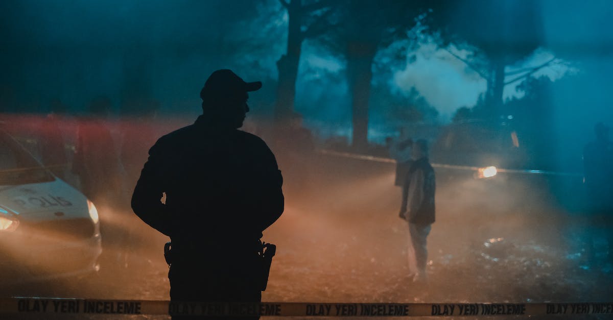 What are the requirements to bribe a guard in Skyrim? - Silhouette of policeman and investigators standing behind crime scene boundary tape at night in forest What are the requirements to bribe a guard in Skyrim? - Silhouette of policeman and investigators standing behind crime scene boundary tape at night in forest