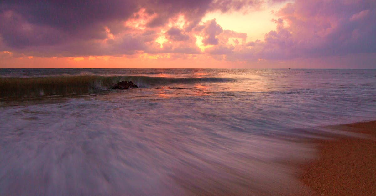 What counts as a day for water purifiers? - Spectacular seascape of wavy ocean near sandy beach under bright sunset in summer time