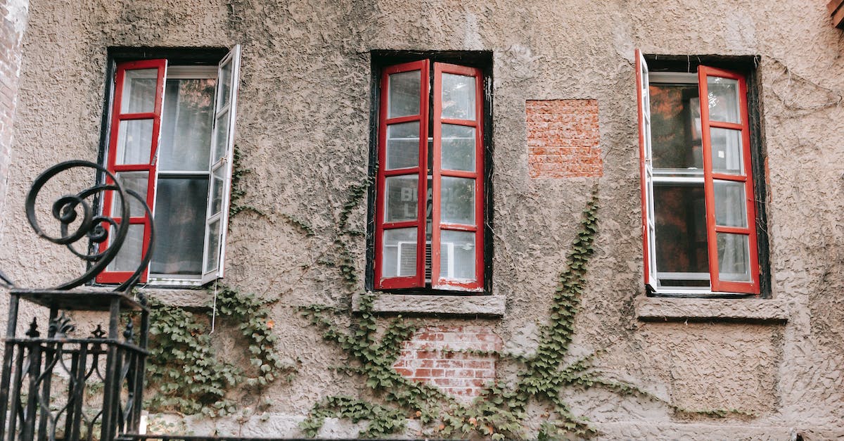 What damage does red buff deals? [duplicate] - Low angle of exterior of aged residence covered with plants with red window shutters near black fence in city at daytime