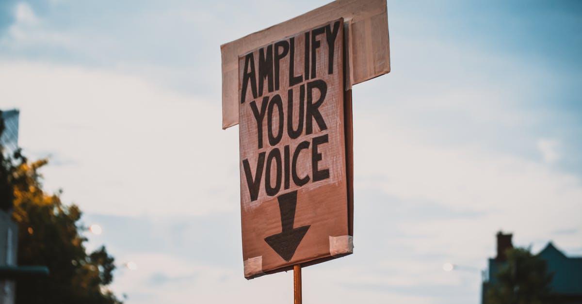 What does a level feeling of "Your voice echoes in here..." indicate? - Sign with amplify your voice during protest
