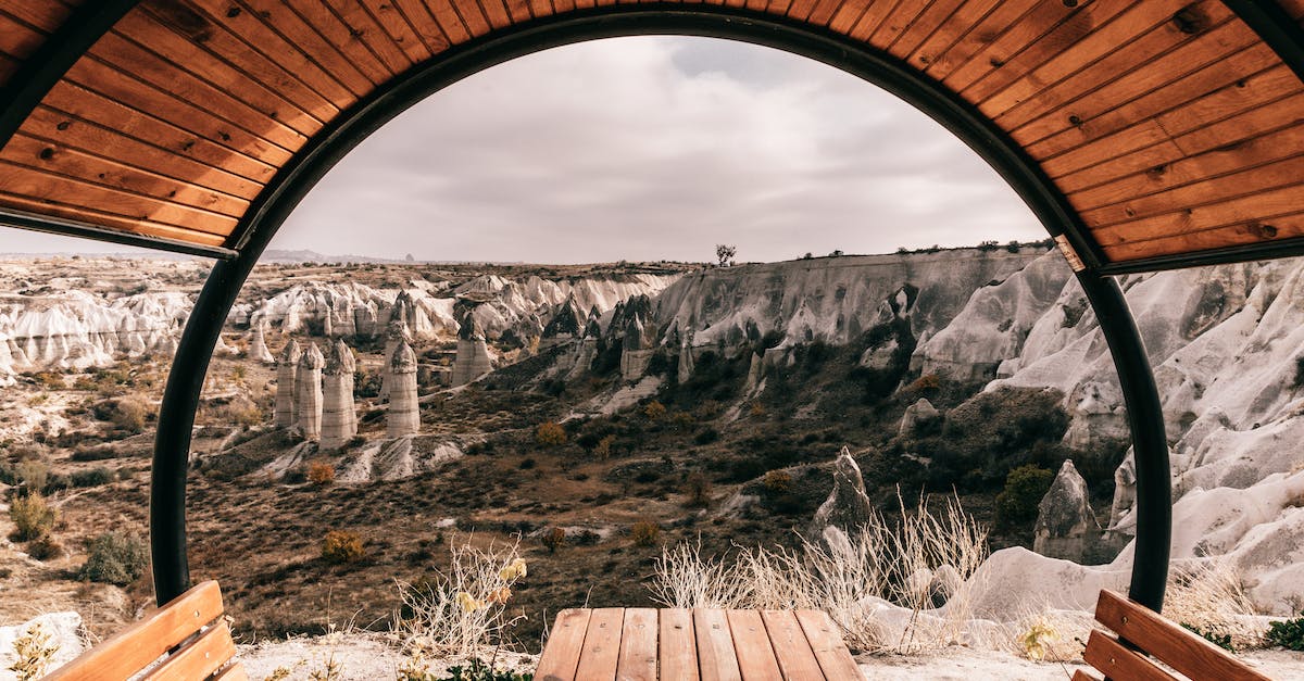 What does the asterisk mean on the region tooltip? - Bench with roof near stony formations and hills in Cappadocia