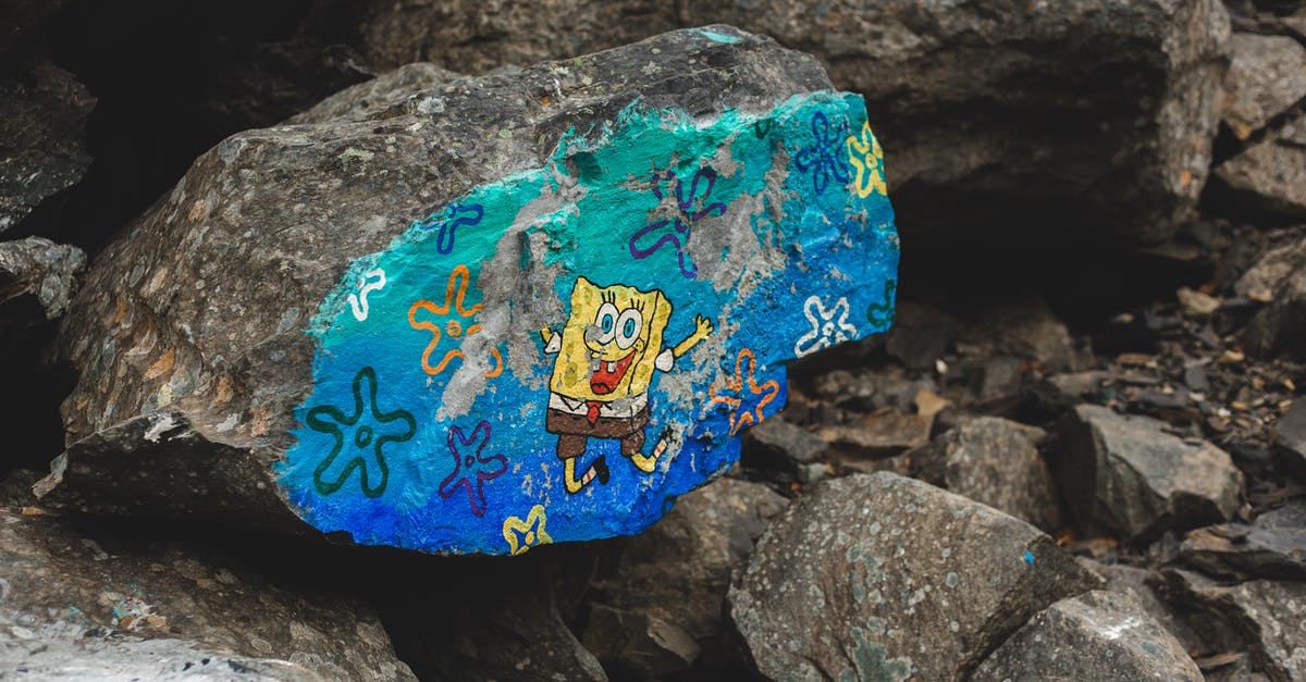 What does the color around the objects and characters mean? - Stone with painted cartoon character What does the color around the objects and characters mean? - Stone with painted cartoon character