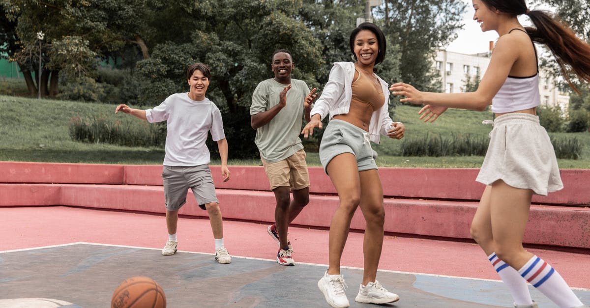 What factors make a good team for competitive triples in Pokemon X and Y? - Delighted multiethnic friends playing basketball in park