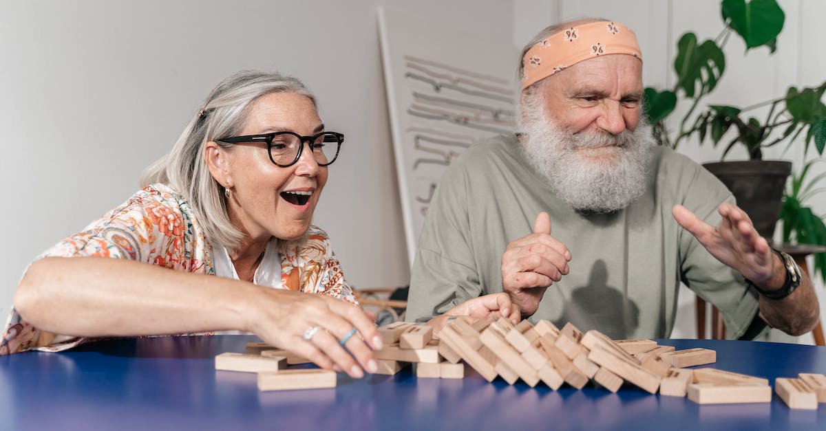 What game is this a screenshot of? - An Elderly Couple Playing Jenga 