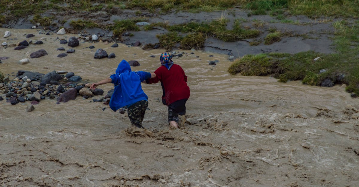 What happened to the flood? - People Crossing River in Flood