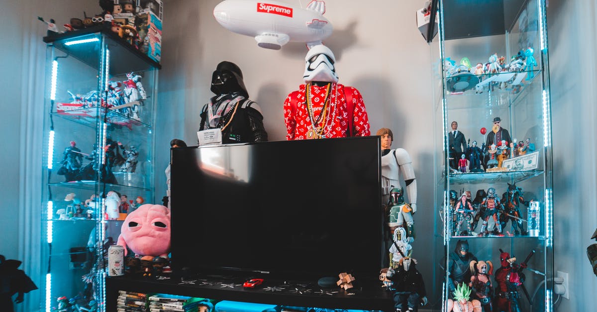 What happens if you don't collect Hero Merit? - TV set surrounded with figurines and souvenir of comic character and movie heroes