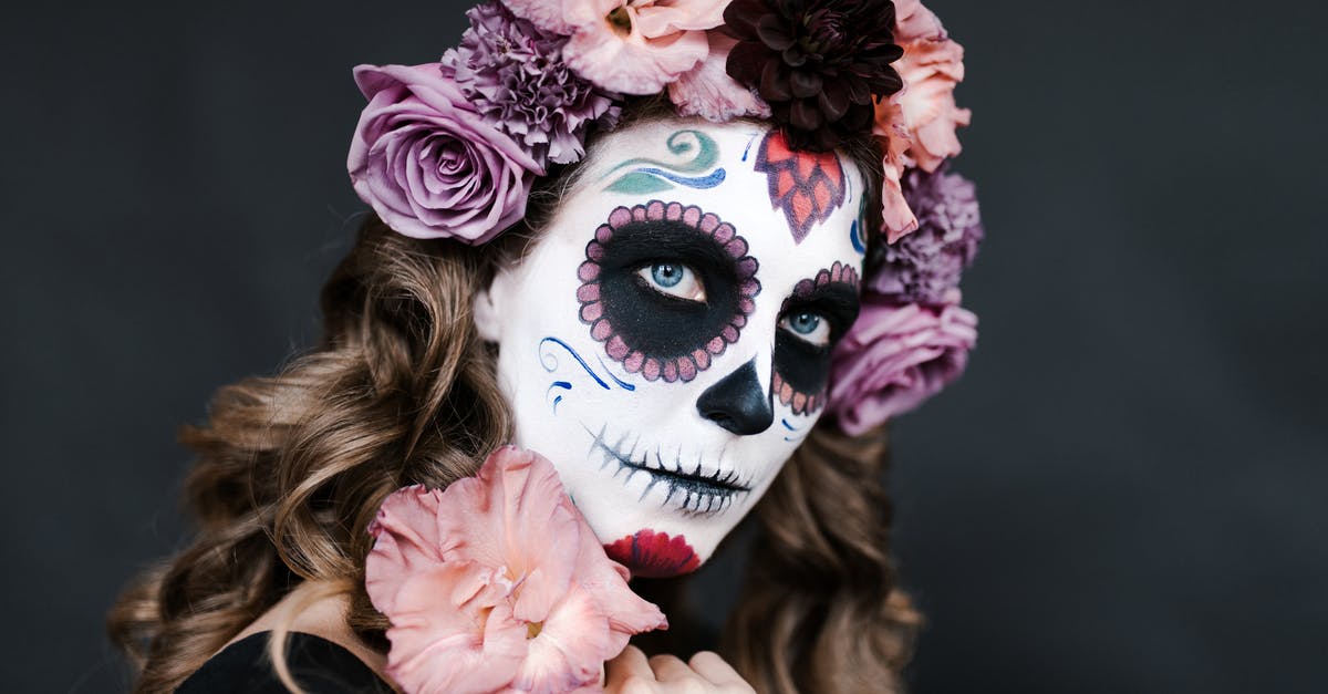 What happens to Trick-or-Treat Bags after the Halloween event? - Young female with sugar skull make up and hair decorated with flowers for celebrating Halloween