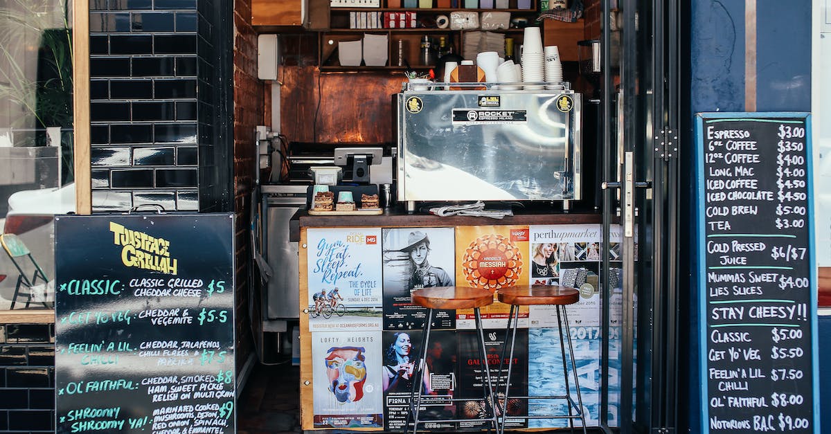 What is "Mom's Letter" and should I sell it? - Street cafe counter with signboards