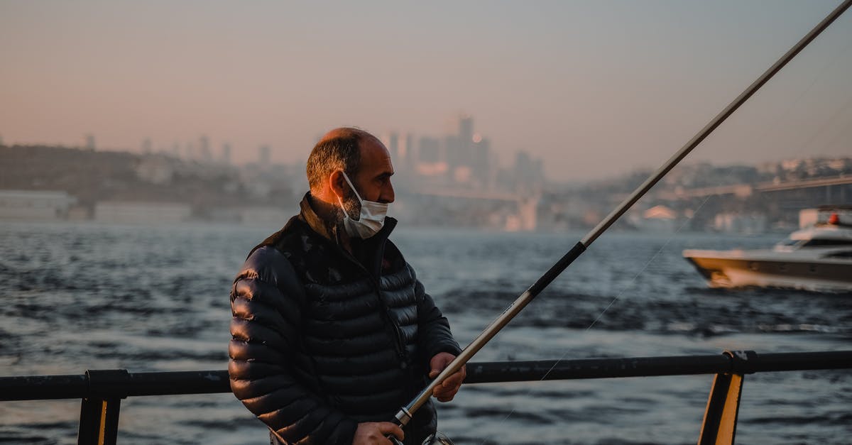 What is the best 1.9 magic fishing rod for catching treasure? - Fisherman in medical mask on embankment