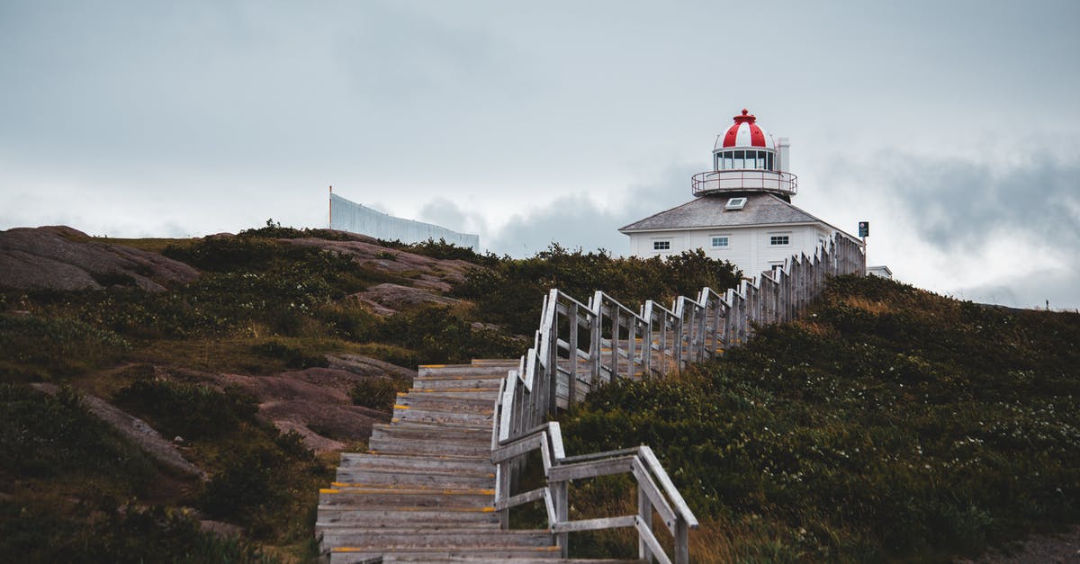 What is the best way to utilize a beacon for mining - Shabby lumber stairs going on hill to house with beacon against cloudy evening sky