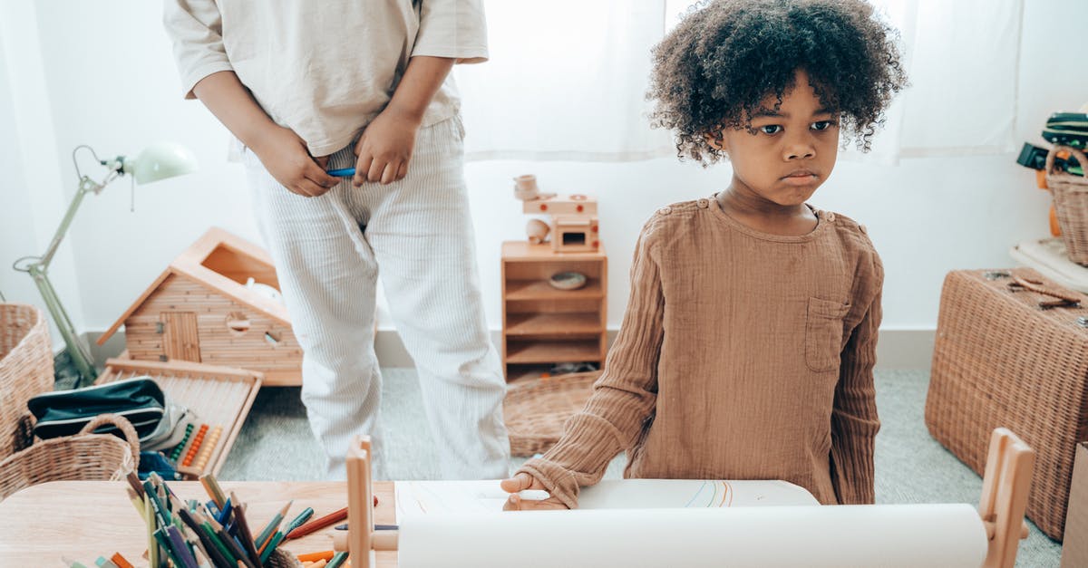 What is the differences between being home and away? - Sad African American kid with paper sheet near crop sibling