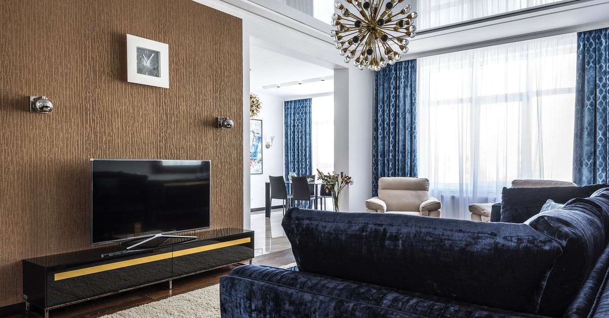 What is the image under the curtain in God of War? - Interior design of spacious living room with comfortable couch with armchairs and TV set in modern apartment