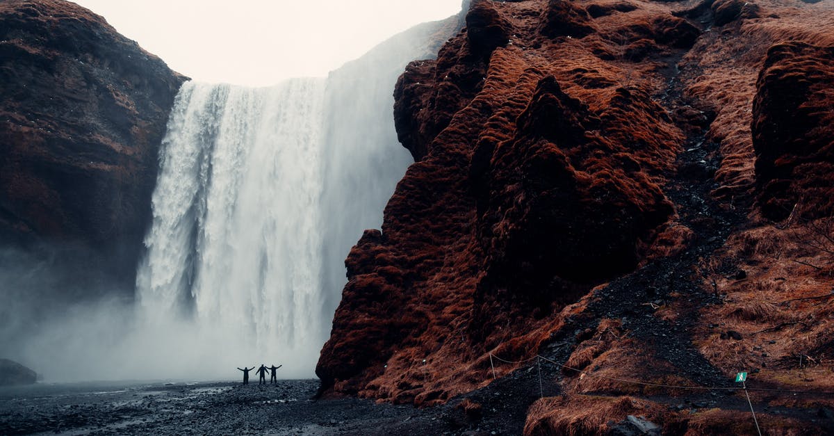 What is the optimal path in Yoshis Valley? - Three Men Standing Near Waterfalls