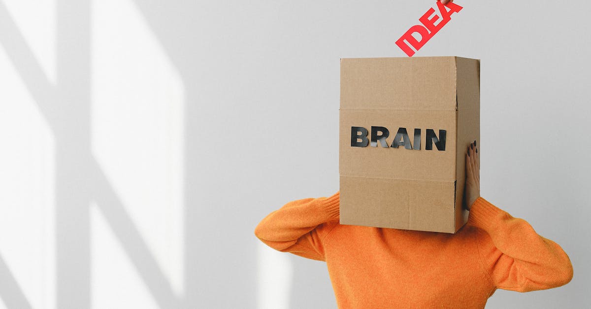 What is the purpose of jumping? - Box with Brain inscription on head of anonymous woman
