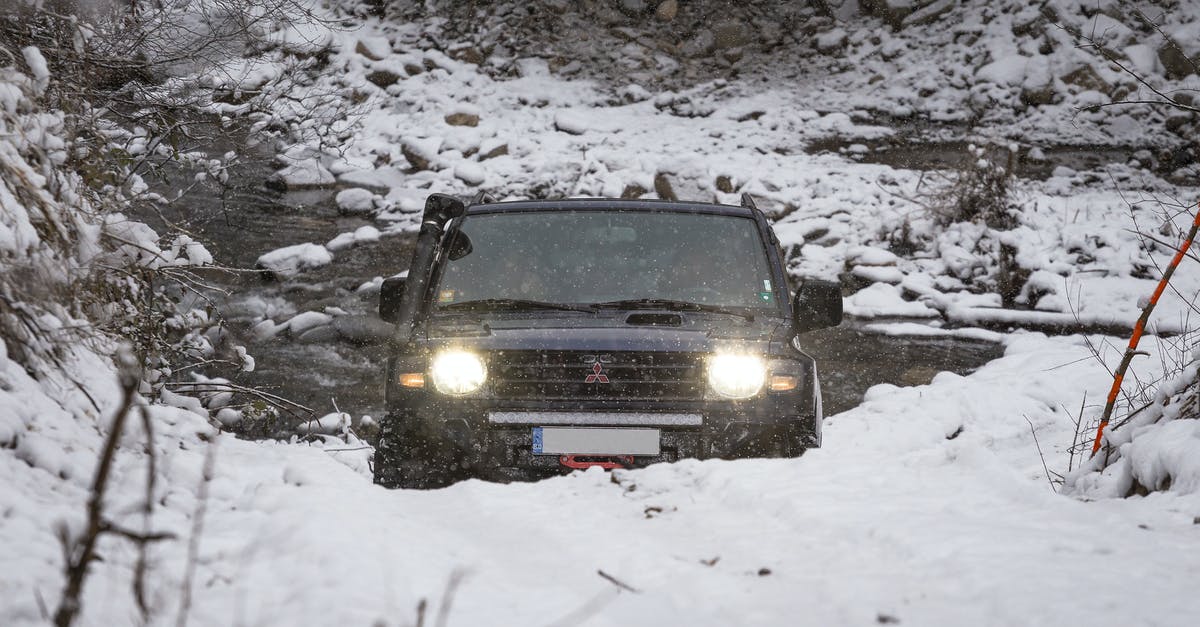 What is the reward for completing the Frozen Artefacts in the new update? - Car with glowing headlights driving in snow
