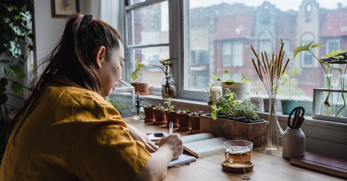 What is the shortcut to toggle fullscreen to windowed? - Woman in a Mustard Blouse Sitting and Writing on a Notebook In Front of a Window