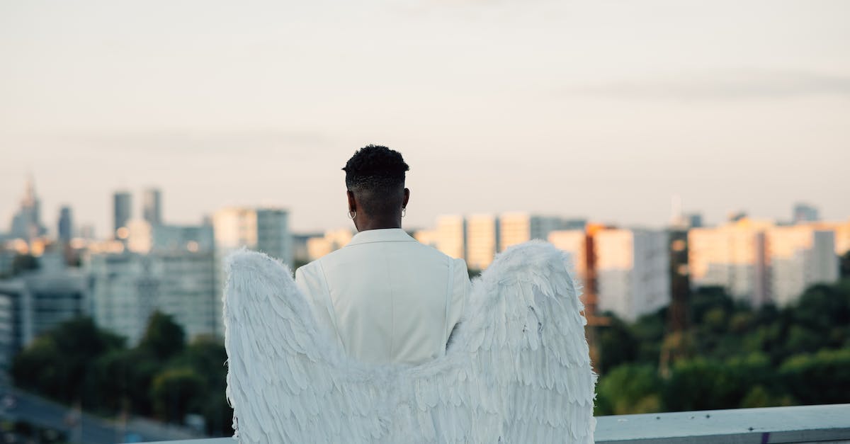 What makes for a good jungle god? - Back View of a Man Wearing an Angel Costume