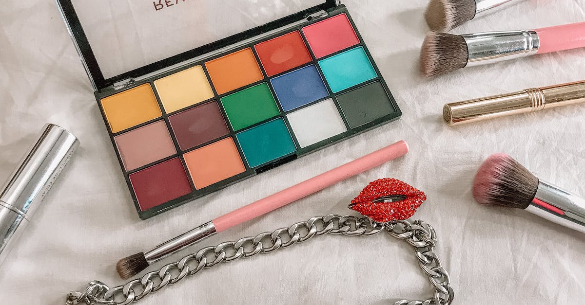 What multiplier does a "Perfect!" chain give me? - From above of colorful professional makeup palettes arranged with different brushes for visage near stylish accessory