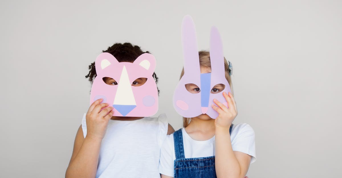 What should I do to play Legacy StarCraft with my brother on my own computers over LAN? - Two Kids Covering Their Faces With a Cutout Animal Mask