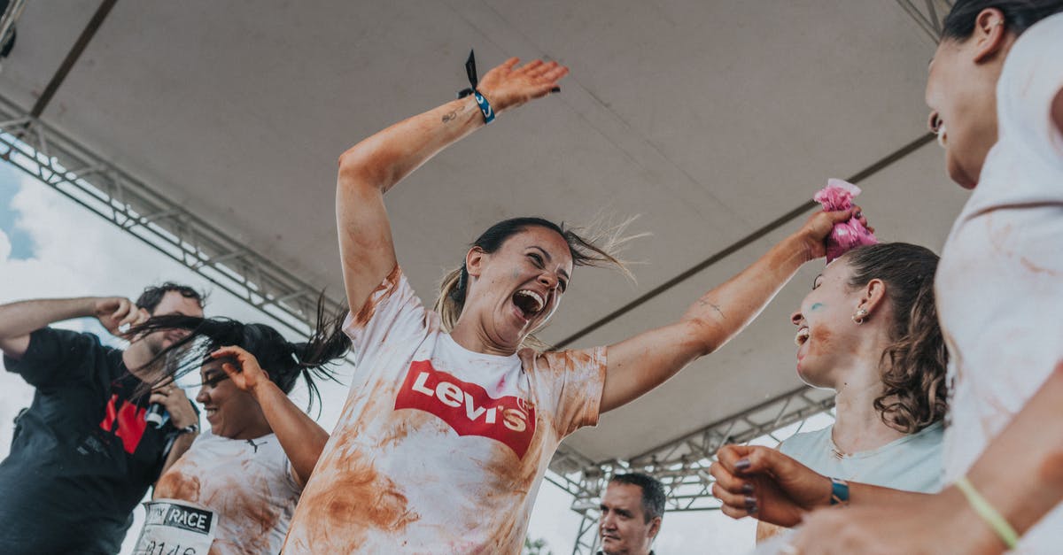 What should I do when encircled by competitors? - Woman in White Crew Neck T-shirt Raising Her Hands