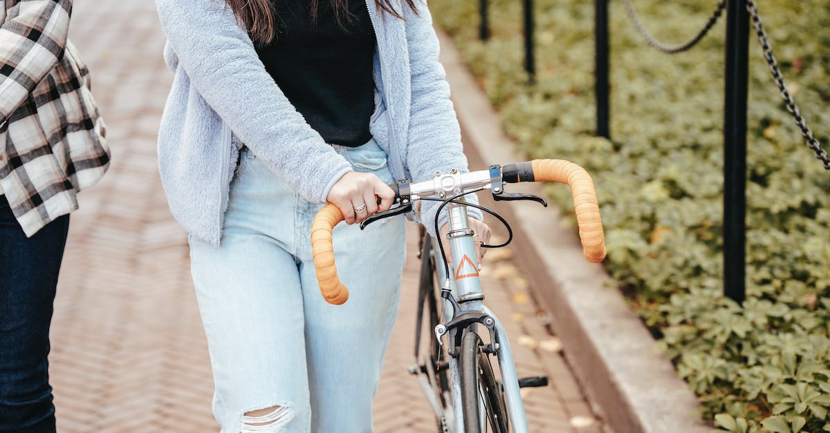 Whats the time cycle for the campsite? - Crop faceless female in casual outfit strolling with bicycle near girlfriend while spending free time in park