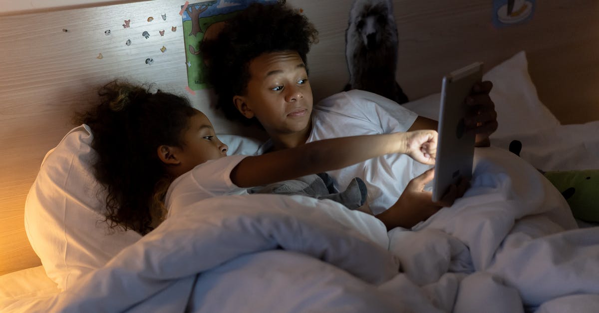When I start playing on the Technic launcher, the playable screen is small even in fullscreen - A Young Boy and Girl Lying on the Bed while Watching on the Tablet