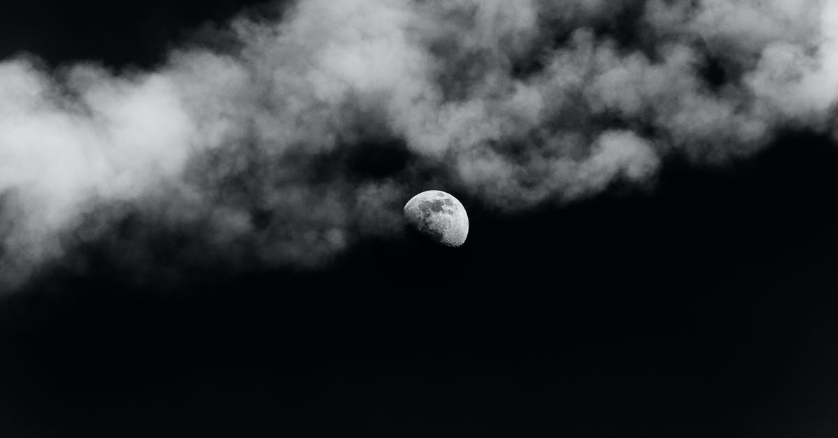 When visiting an extraterrestrial moon, is it typically most efficient to fly straight into the moon's orbit then do a capture burn? - Black and white of shining moon on dark gloomy sky with clouds of smoke When visiting an extraterrestrial moon, is it typically most efficient to fly straight into the moon's orbit then do a capture burn? - Black and white of shining moon on dark gloomy sky with clouds of smoke